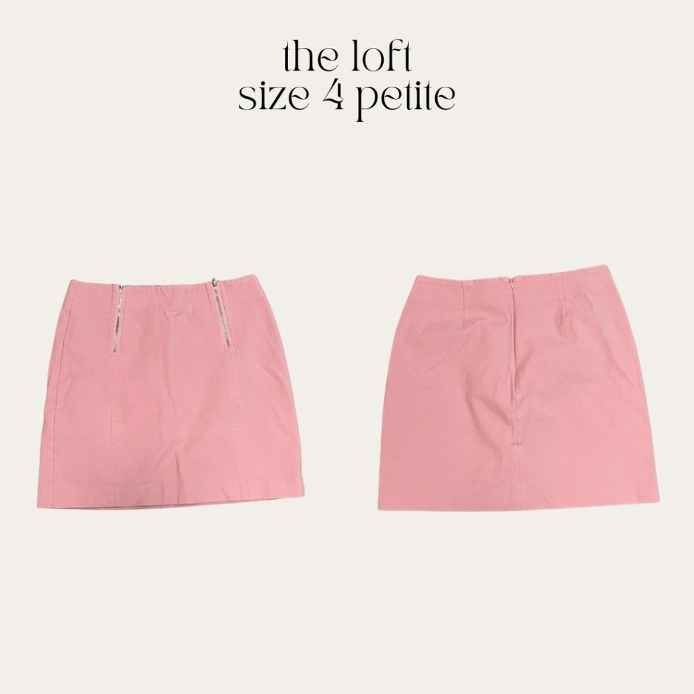 Loft Pink Skirt with Zipper Detail